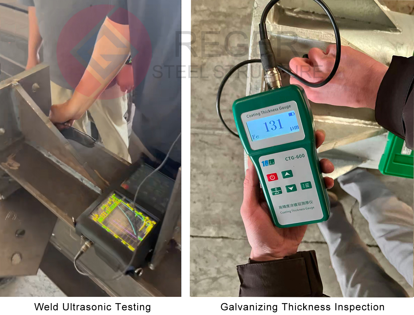 Pruebas ultras&oacute;nicas de soldadura e inspecci&oacute;n del espesor de galvanizaci&oacute;n