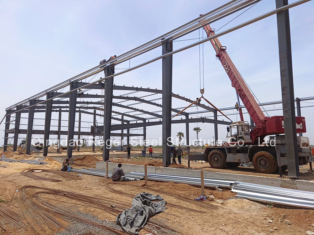 Hangar de taller de estructura de acero de Senegal para hacer ladrillos