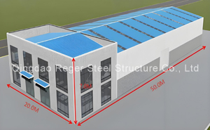 1000sqm Prefabricated Steel Warehouse with Partial Two-Story Office.jpg
