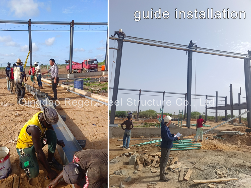 Hangar de taller de estructura de acero de Senegal para hacer ladrillos