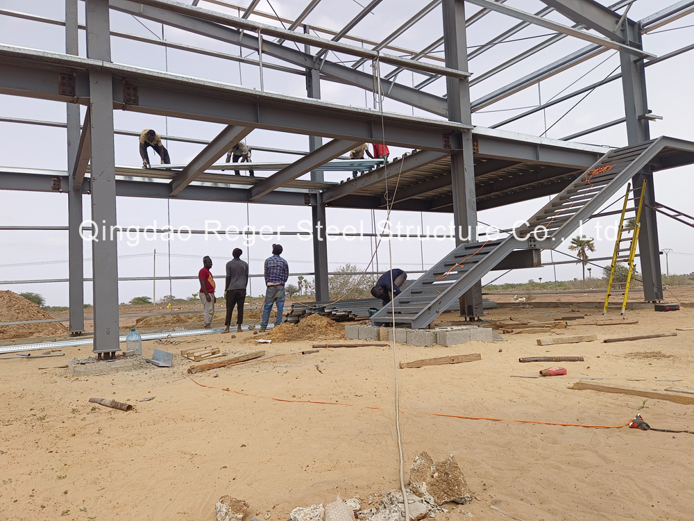 Hangar de taller de estructura de acero de Senegal para hacer ladrillos